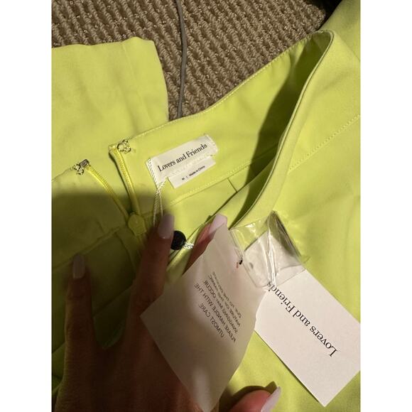Lover & Friends Women's neon yellow Tapered High Waist Pants M - Picture 2 of 2